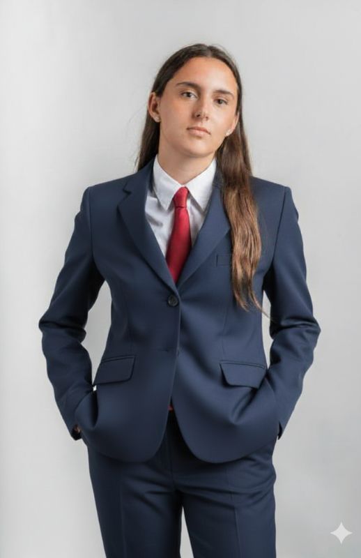 americana-azul-marino-músico-mujer