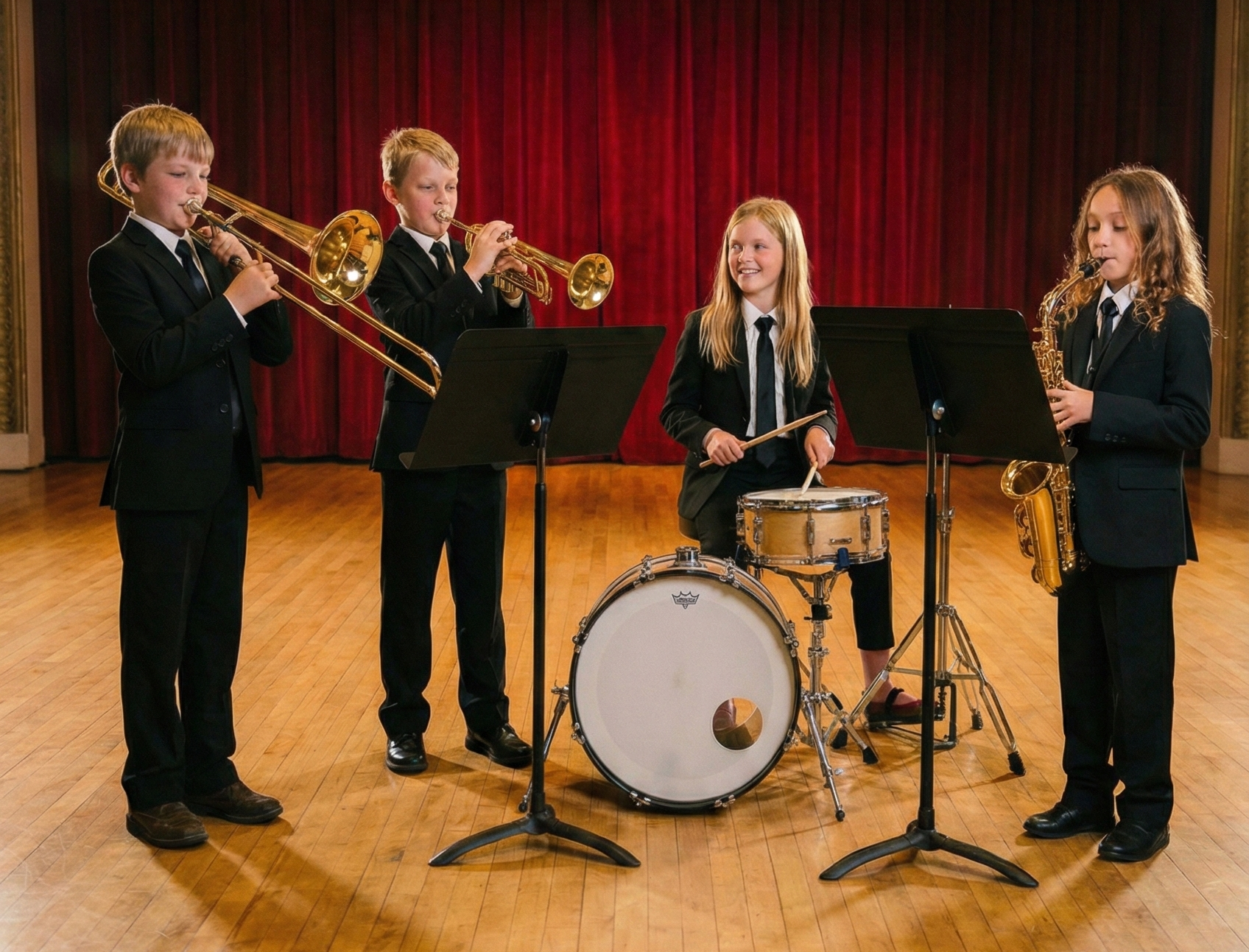 americana-negra-niño-banda-de-música
